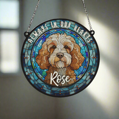 Cockapoo Memorial Stained Glass Effect Suncatcher